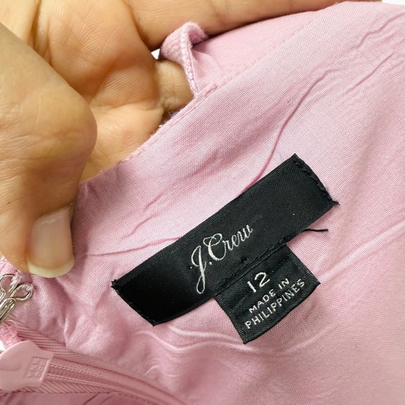 J. Crew Pink Linen Lace Up Sleeveless Midi Dress Pink Women's Size 12 - Picture 4 of 11